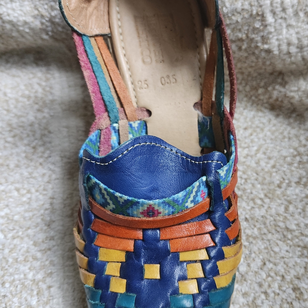 Colorful Woven Wedge Sandals - Picture 5 of 6
